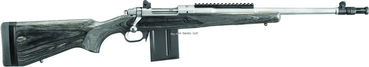 Ruger 6822 Scout Bolt Action Rifle 308 WIN, RH, 18.7 in, Matte S/S, Wood Stk, 10+1 Rnd, Standard Trgr