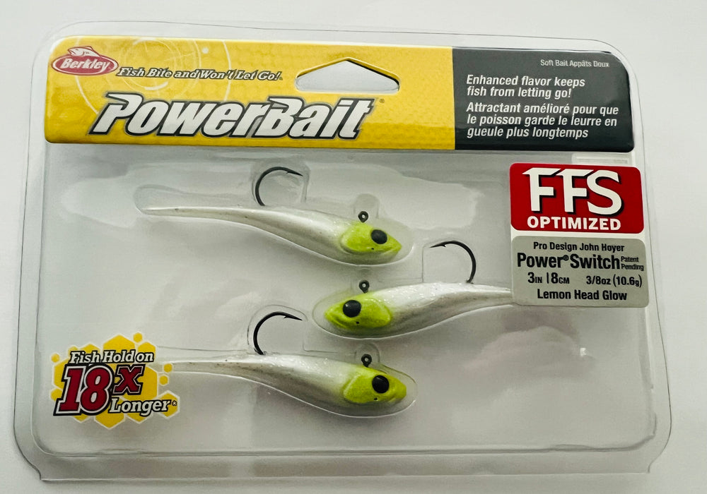 Berkley PowerBait  3" 3/8oz, Glow Lemon Head