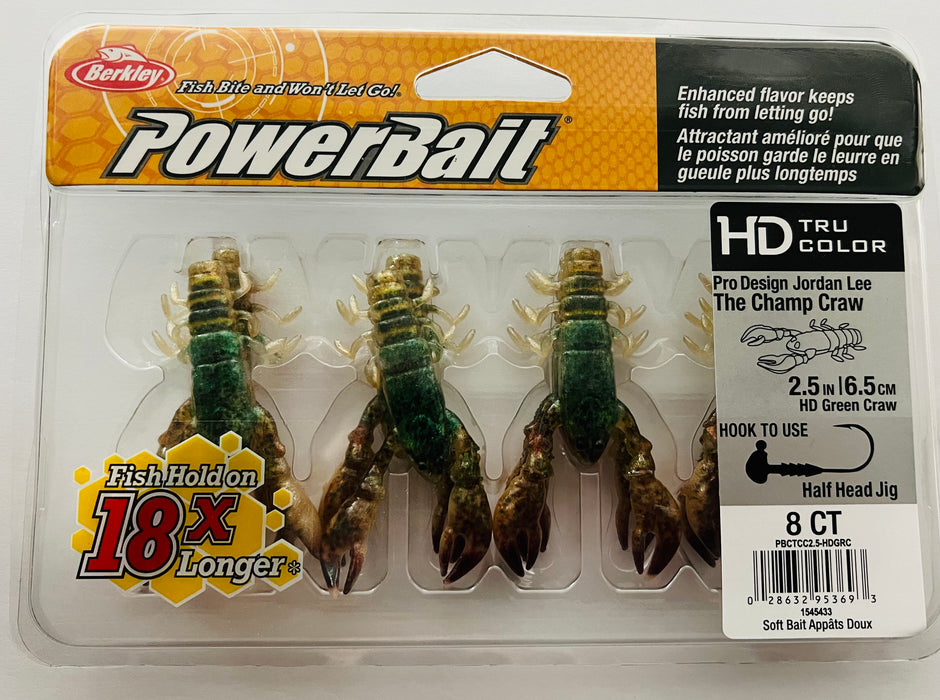 Berkley PowerBait PBCTCC2.5-HDGRC Champ Craw 8CT