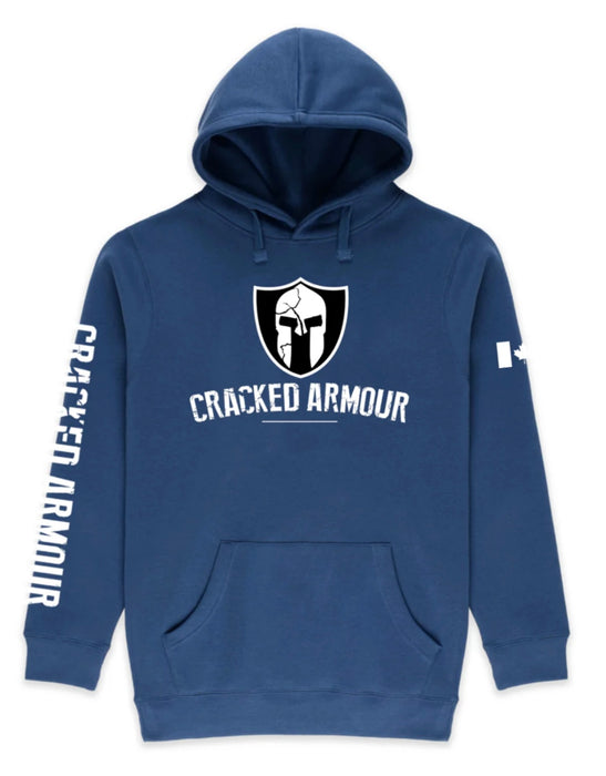 CRACKED ARMOUR Shield Hoodie - DENIM