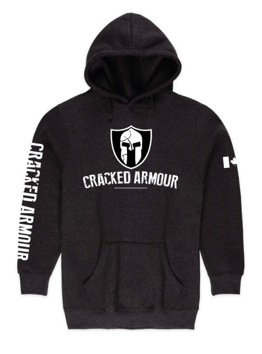 CRACKED ARMOUR Shield Hoodie - GRAPHITE HEATHER