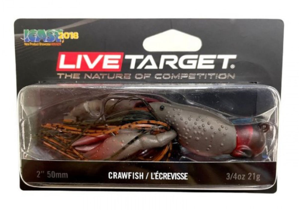 Live Target Crawfish Hollow Body Jig, Brown/Red